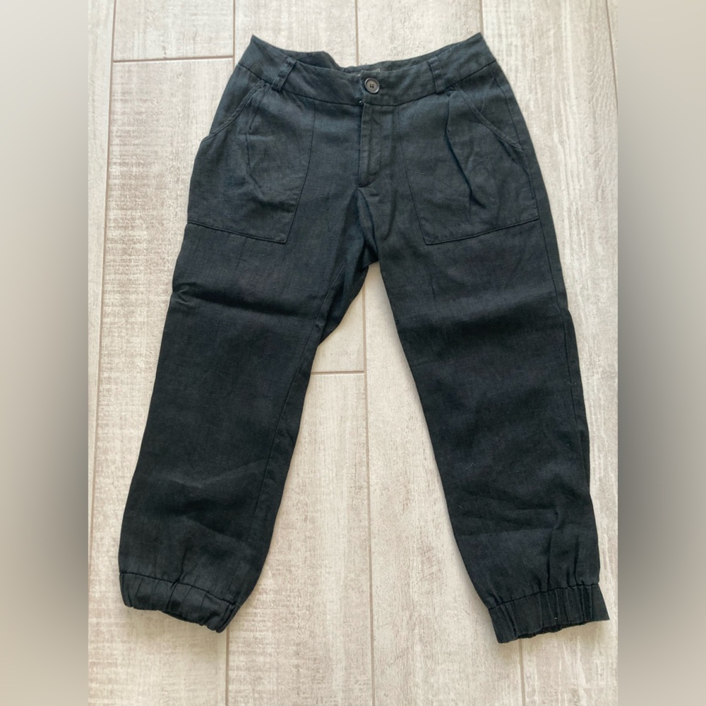 rachel mara Black Linen Jogger Pants